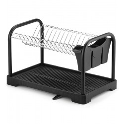Escorredor Desmontável Duplo Master Cromado/Black Com Bandeja De Bica Móvel